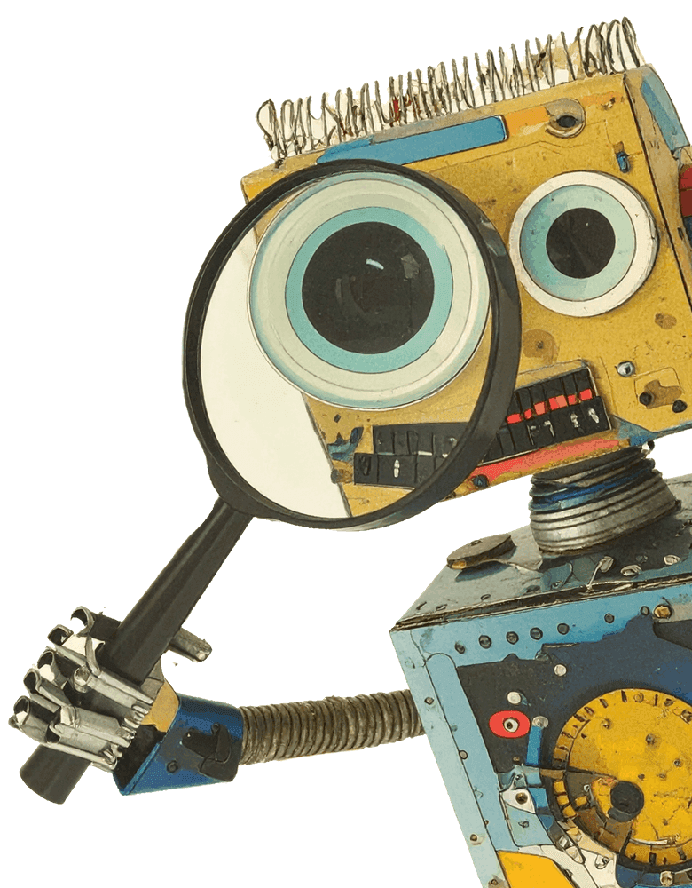 Robot with a looking glass